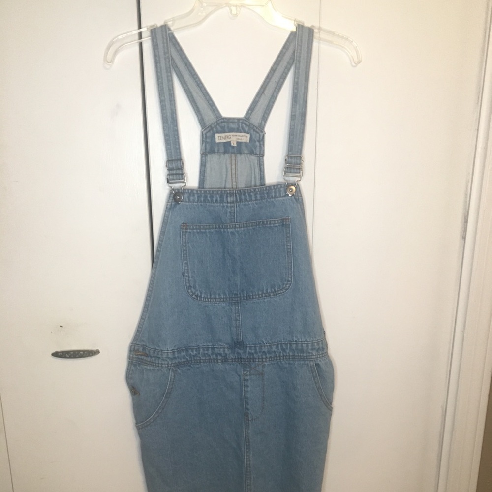 timing brand denim overall / pinafore dress